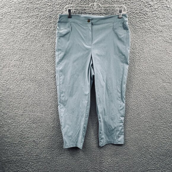 Chicos Zenergy Pants Womens 8 Stretch Slim Straight Cropped Lightweight Casual - Picture 1 of 13